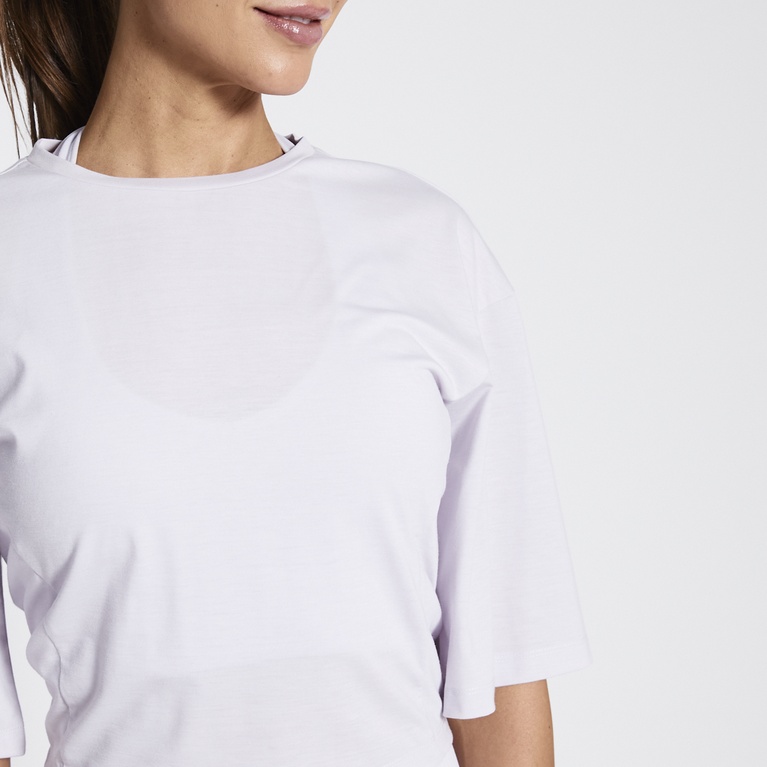 Wide sleeve training tee "Always" Light Purple